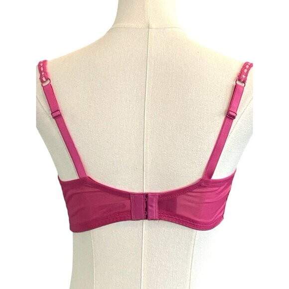 Victoria's Secret Balconette Barbie Pink Lace and Chiffon Ribbon Bra Size 36C - Picture 3 of 6
